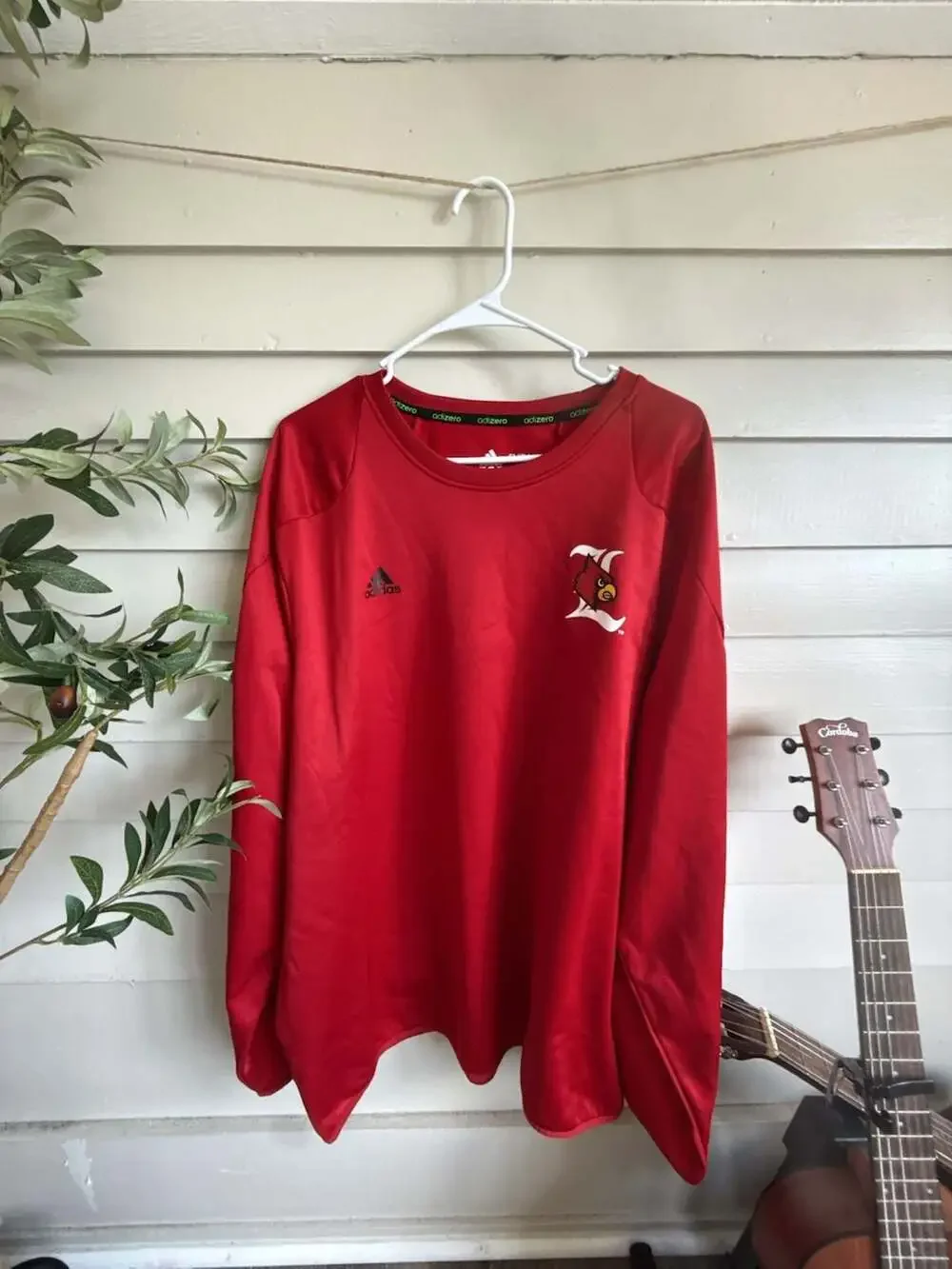 Adidas Louisville Cardinals Adizero Climawarm Long Sleeve Sweatshirt 2XL